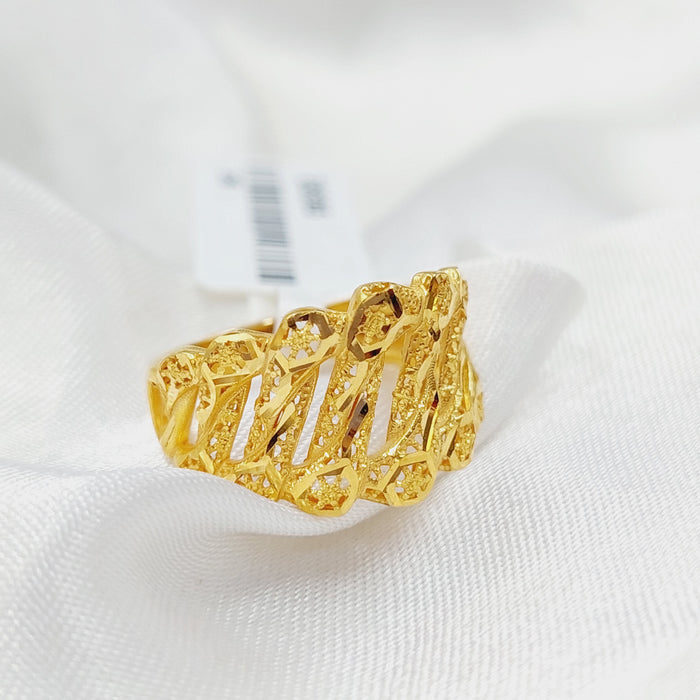 Luxury Engraved Ring Made Of 21K Yellow Gold by Saeed Jewelry-28365