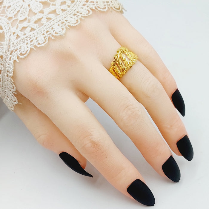Luxury Engraved Ring Made Of 21K Yellow Gold by Saeed Jewelry-28365