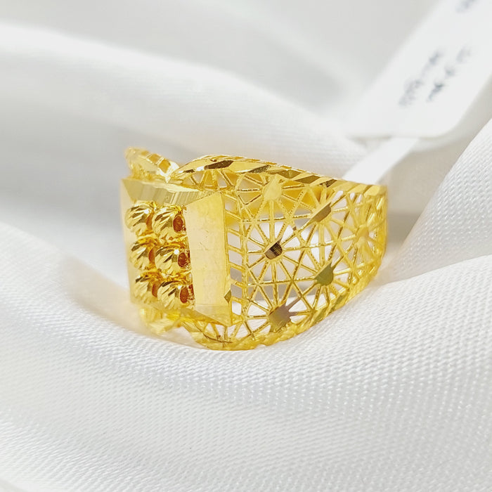 Luxury Engraved Ring Made Of 21K Yellow Gold by Saeed Jewelry-27780