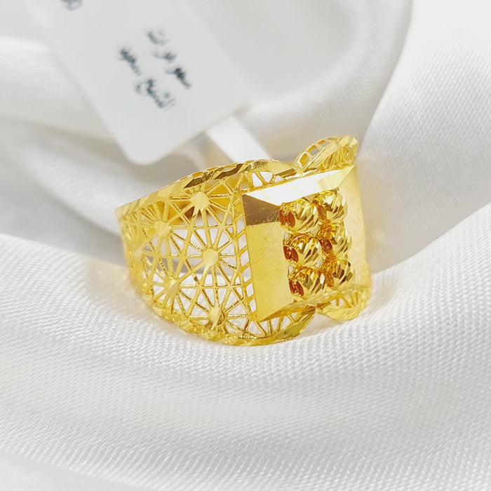 Luxury Engraved Ring Made Of 21K Yellow Gold by Saeed Jewelry-27781