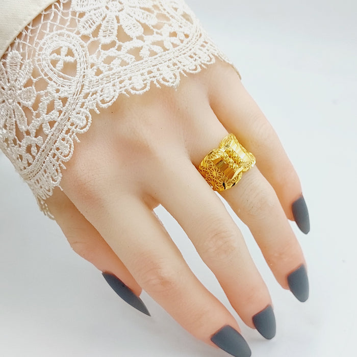 Luxury Engraved Ring Made Of 21K Yellow Gold by Saeed Jewelry-27781