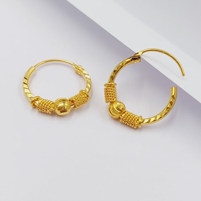 Luxury Hoop Earrings Made Of 21K Yellow Gold by Saeed Jewelry-28336