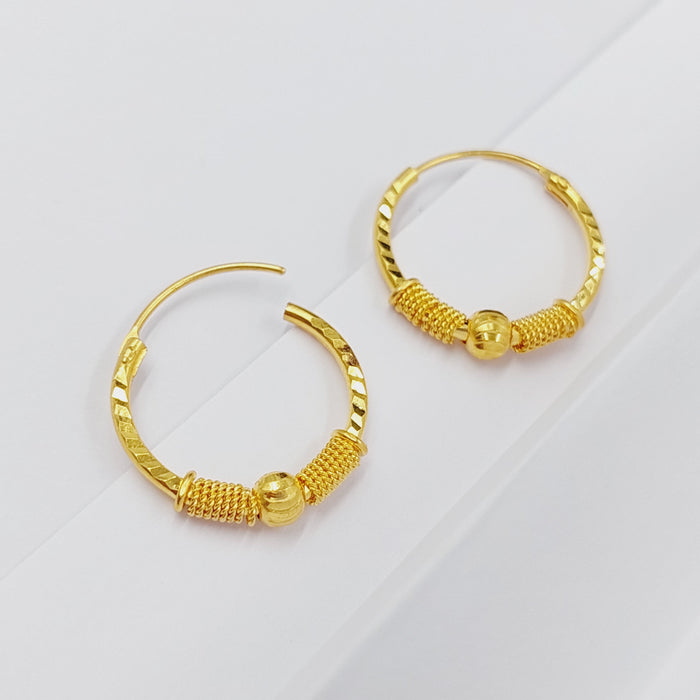 Luxury Hoop Earrings Made Of 21K Yellow Gold by Saeed Jewelry-28332