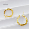 Luxury Rounded Earrings Made Of 21K Yellow Gold by Saeed Jewelry-27676