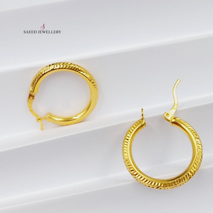 Luxury Rounded Earrings Made Of 21K Yellow Gold by Saeed Jewelry-27676