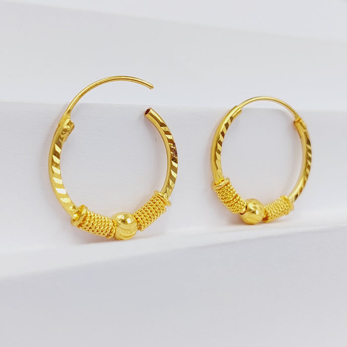 Luxury Hoop Earrings Made Of 21K Yellow Gold by Saeed Jewelry-28334