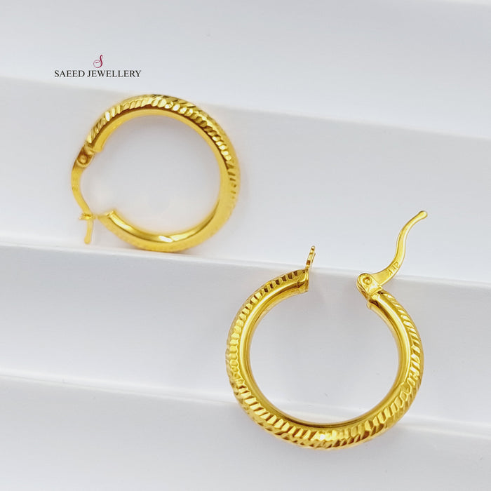 Luxury Rounded Earrings Made Of 21K Yellow Gold by Saeed Jewelry-27676