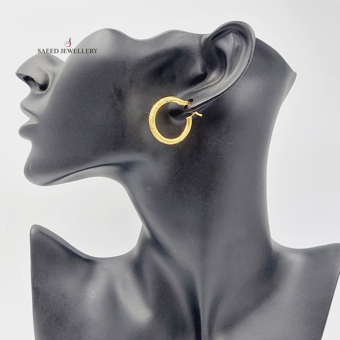Luxury Rounded Earrings Made Of 21K Yellow Gold by Saeed Jewelry-27676