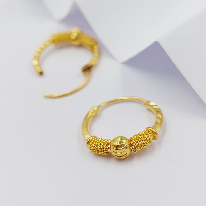 Luxury Hoop Earrings Made Of 21K Yellow Gold by Saeed Jewelry-28336