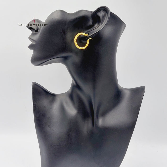 Luxury Rounded Earrings Made Of 21K Yellow Gold by Saeed Jewelry-27676