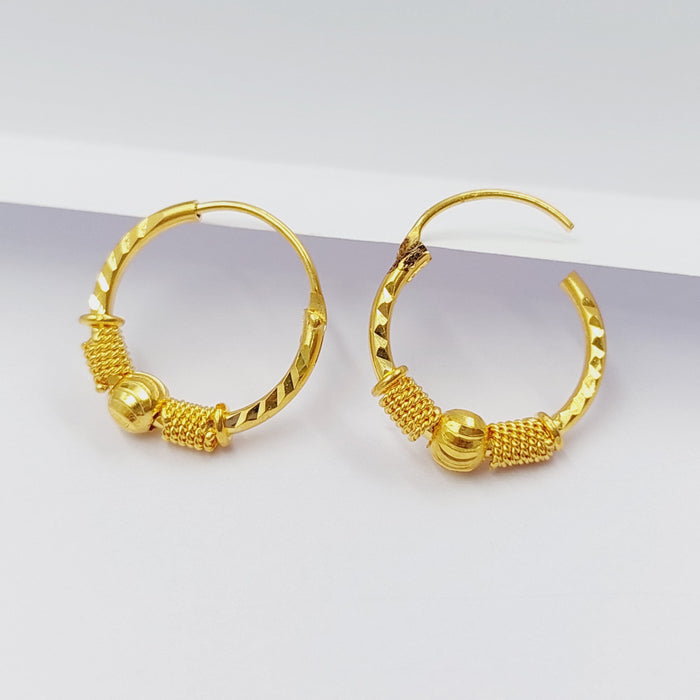 Luxury Hoop Earrings Made Of 21K Yellow Gold by Saeed Jewelry-28336