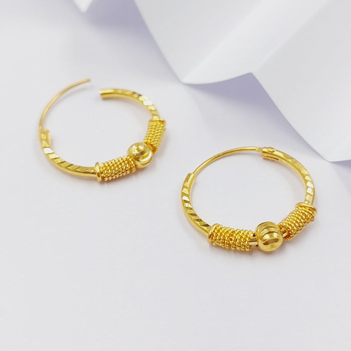 Luxury Hoop Earrings Made Of 21K Yellow Gold by Saeed Jewelry-28334