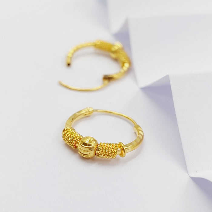 Luxury Hoop Earrings Made Of 21K Yellow Gold by Saeed Jewelry-28336