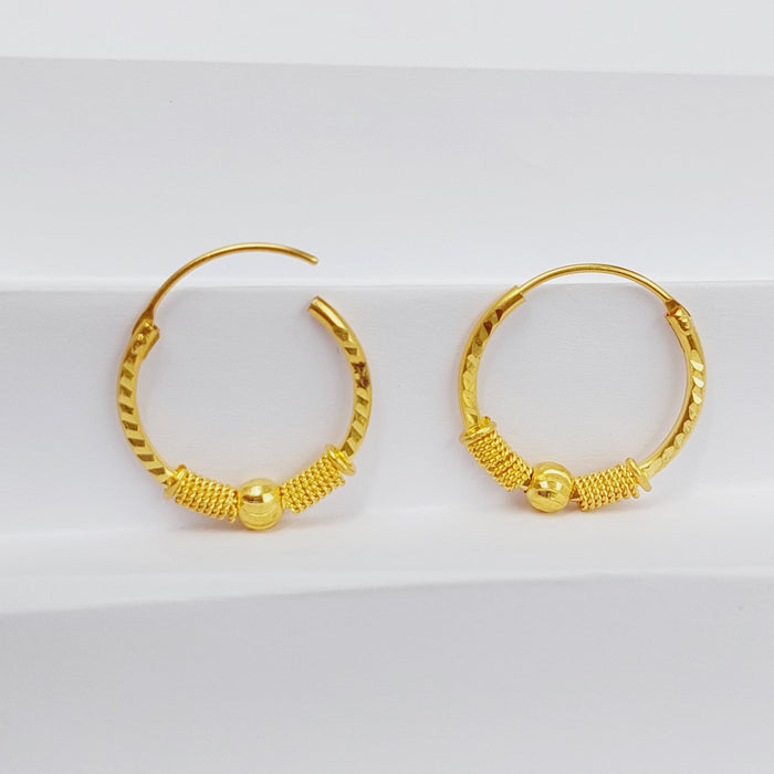 Luxury Hoop Earrings Made Of 21K Yellow Gold by Saeed Jewelry-28334