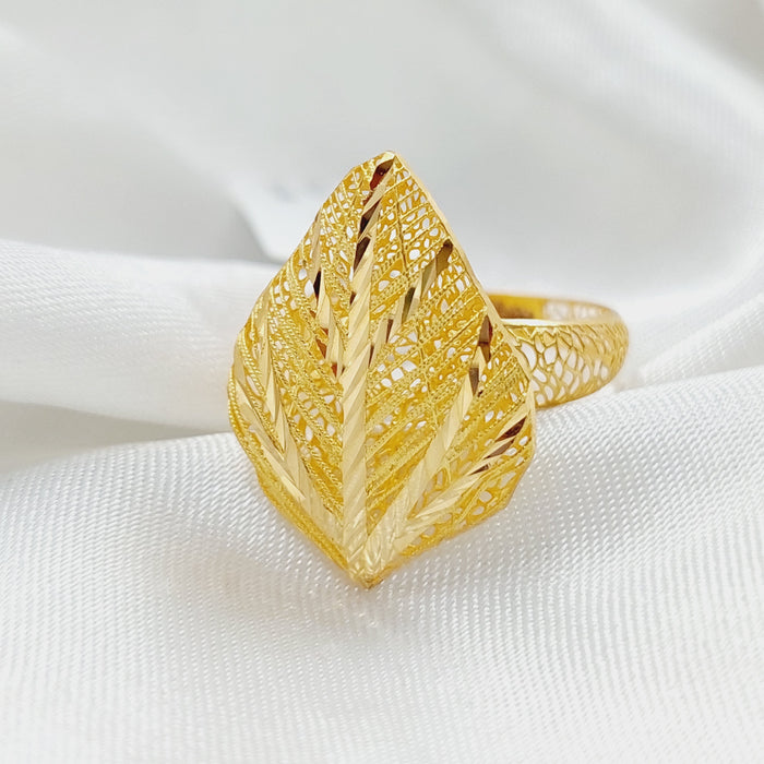 Luxury Leaf Ring Made Of 21K Yellow Gold by Saeed Jewelry-27778