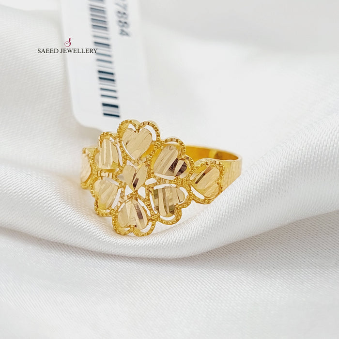 Luxury Leaf Ring Made Of 21K Yellow Gold by Saeed Jewelry-27884