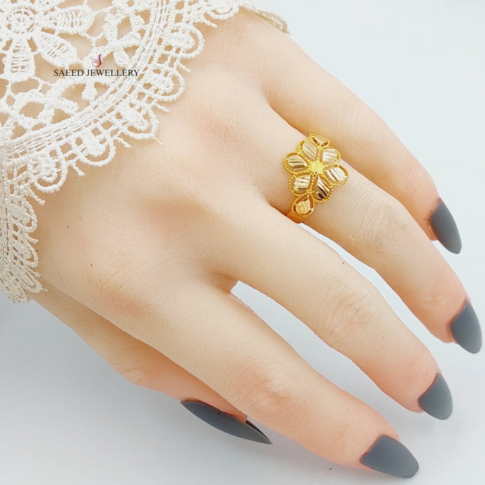 Luxury Leaf Ring Made Of 21K Yellow Gold by Saeed Jewelry-27885