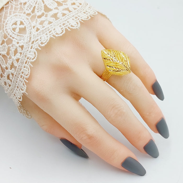 Luxury Leaf Ring Made Of 21K Yellow Gold by Saeed Jewelry-27778
