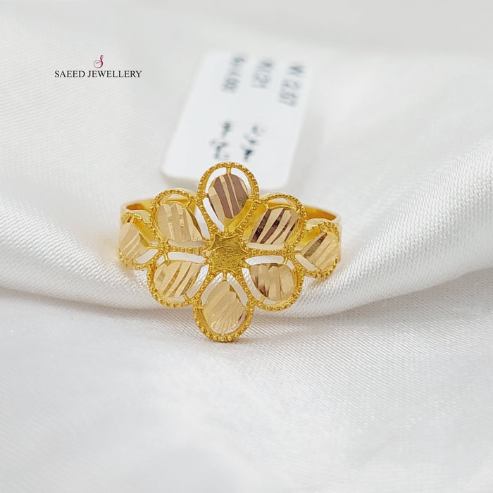 Luxury Leaf Ring Made Of 21K Yellow Gold by Saeed Jewelry-27885