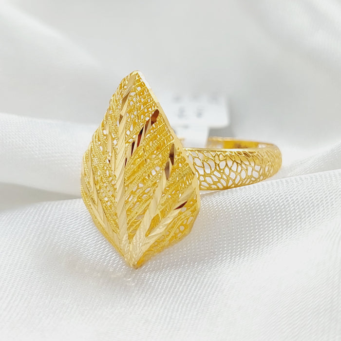 Luxury Leaf Ring Made Of 21K Yellow Gold by Saeed Jewelry-27778