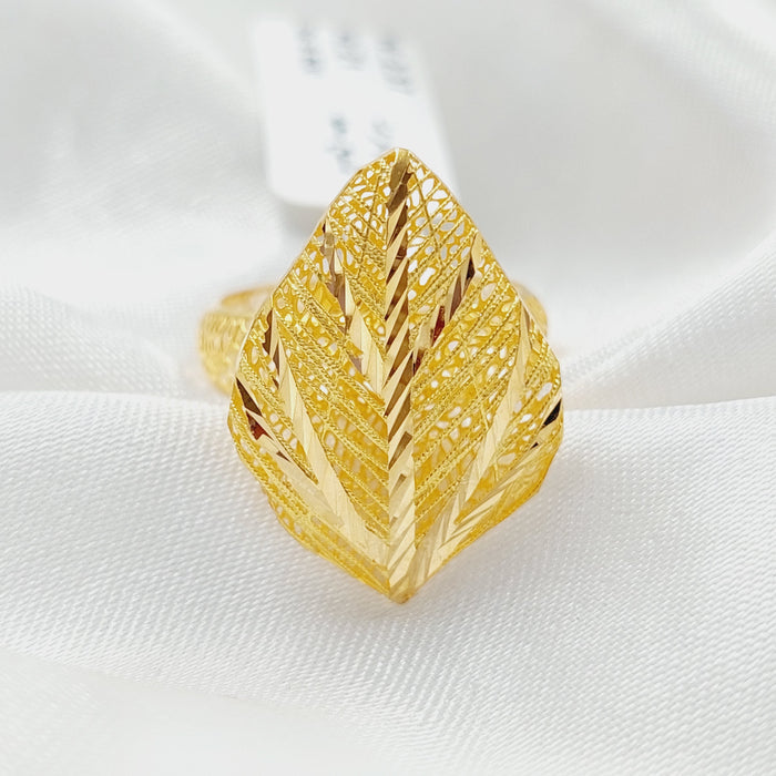 Luxury Leaf Ring Made Of 21K Yellow Gold by Saeed Jewelry-27778