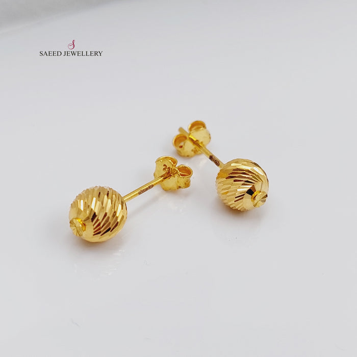 Luxury Screw Earrings Made Of 21K Yellow Gold by Saeed Jewelry-27457