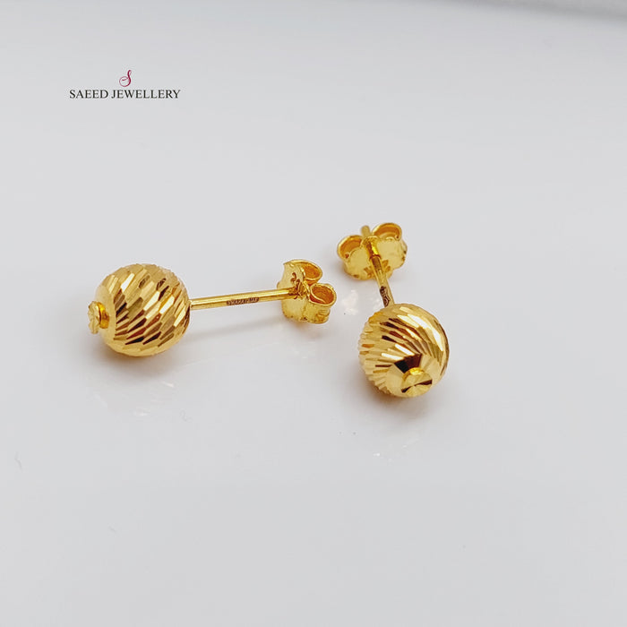 Luxury Screw Earrings Made Of 21K Yellow Gold by Saeed Jewelry-27457