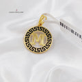 21K M Letter Pendant Made of 21K Yellow Gold by Saeed Jewelry-m-تعليقة-حرف-فرزاتشي