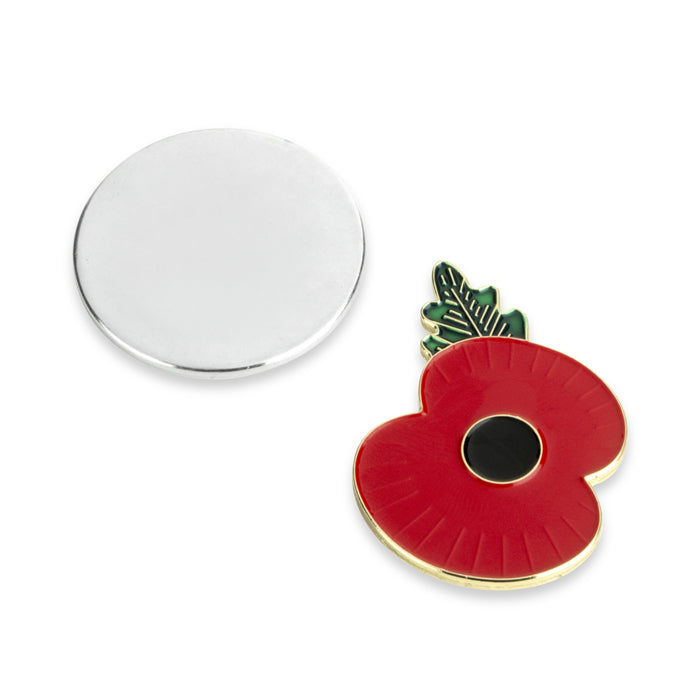 Magnetic Ridged Poppy Lapel Badge