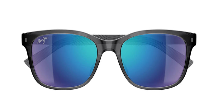 Maui Jim ʻŌwelo MJ0346SA #colour_shiny-transparent-dark-grey-blue-hawaii-full-mirror-polar