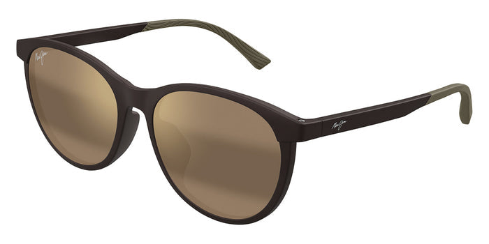 Maui Jim Alahee MJ0600SA #colour_matte solid dark brown/hcl bronze super thin glass