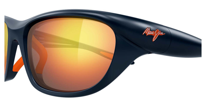 Maui Jim Haulani AF MJ0343SA #colour_solid-matte-dark-blue-temple-hawaii-lava-full-mirror-polar