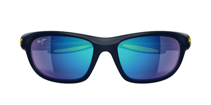 Maui Jim Haulani AF MJ0343SA #colour_solid-matte-dark-blue-blue-hawaii-full-mirror-polar