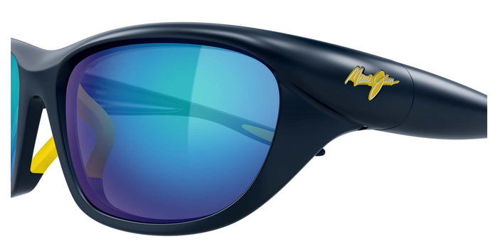 Maui Jim Haulani AF MJ0343SA #colour_solid-matte-dark-blue-blue-hawaii-full-mirror-polar