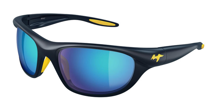 Maui Jim Haulani MJ0349S #colour_solid-matte-dark-blue-blue-hawaii-full-mirror-polar