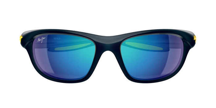 Maui Jim Haulani MJ0349S #colour_solid-matte-dark-blue-blue-hawaii-full-mirror-polar