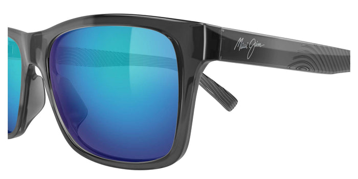 Maui Jim Kōwelo MJ0345S #colour_shiny-transparent-dark-grey-blue-hawaii-full-mirror-polar