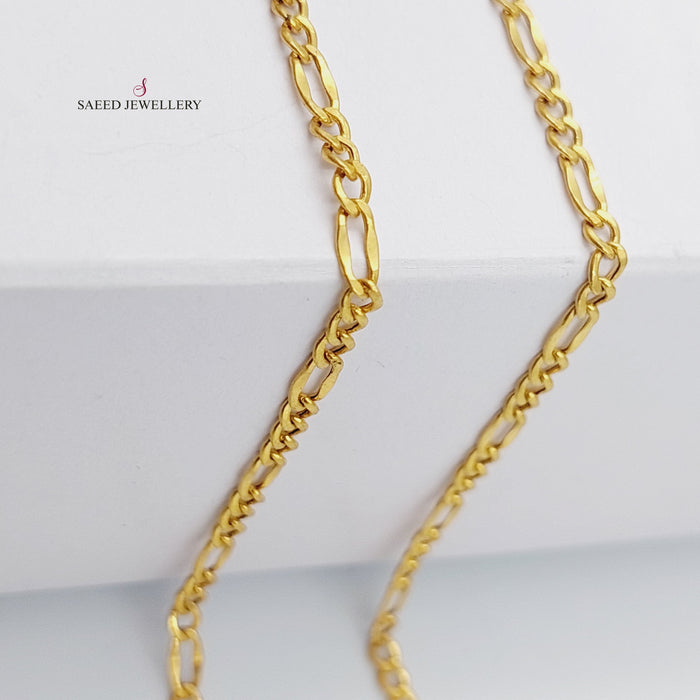21K Medium Thickness 50cm Chain Made of 21K Yellow Gold by Saeed Jewelry-سنسال-كارتير-50-سم-متوسط-السمك