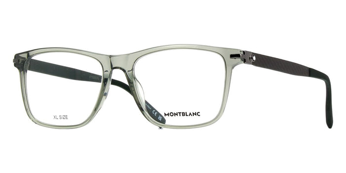 Montblanc MB0251O #colour_grey crystal with carbon and green rubber