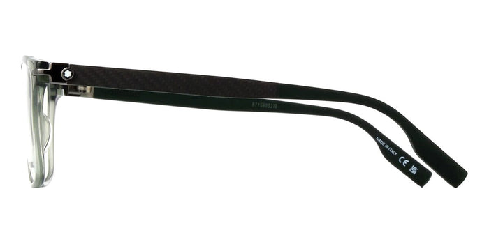 Montblanc MB0251O #colour_grey crystal with carbon and green rubber