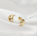 18K Moon Earrings Made of 18K Yellow Gold by Saeed Jewelry-27289