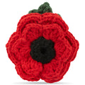 Multi Petal Poppy with Leaf Crochet Brooch