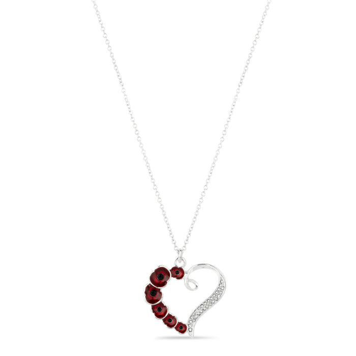 Multi Poppy Crystal Heart Necklace
