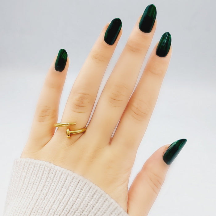 21K Nail Ring Made of 21K Yellow Gold by Saeed Jewelry-25645