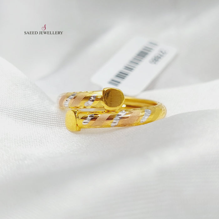 Nail Ring Made Of 21K Colored Gold by Saeed Jewelry-27685