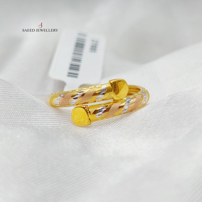 Nail Ring Made Of 21K Colored Gold by Saeed Jewelry-27685