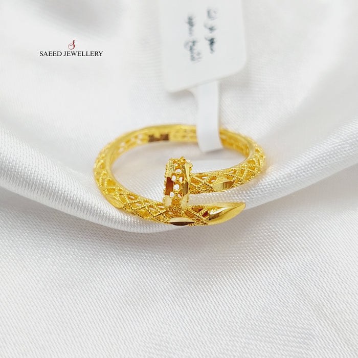 Nail Ring  Made Of 21K Yellow Gold by Saeed Jewelry-29022