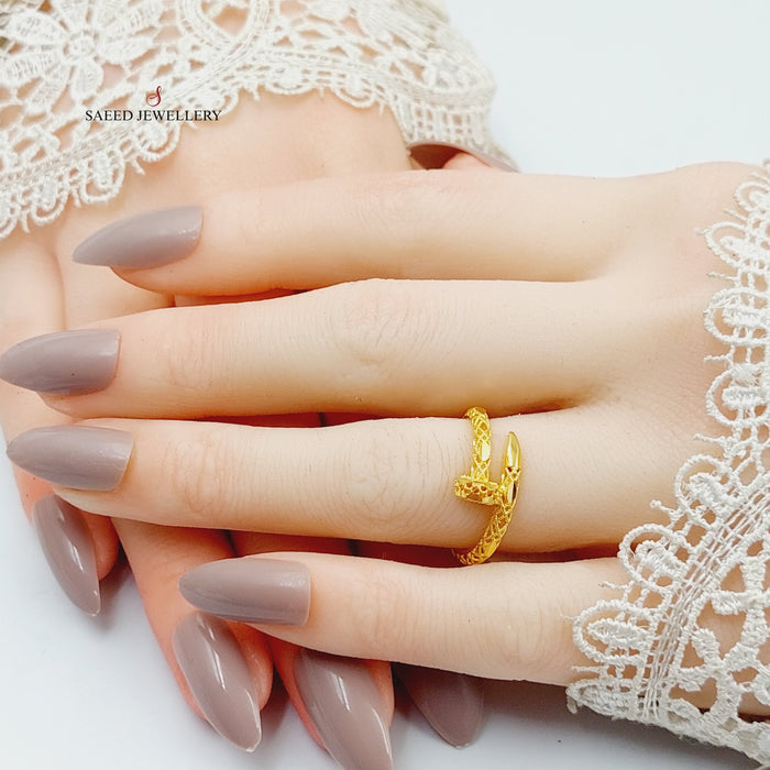 Nail Ring  Made Of 21K Yellow Gold by Saeed Jewelry-29022
