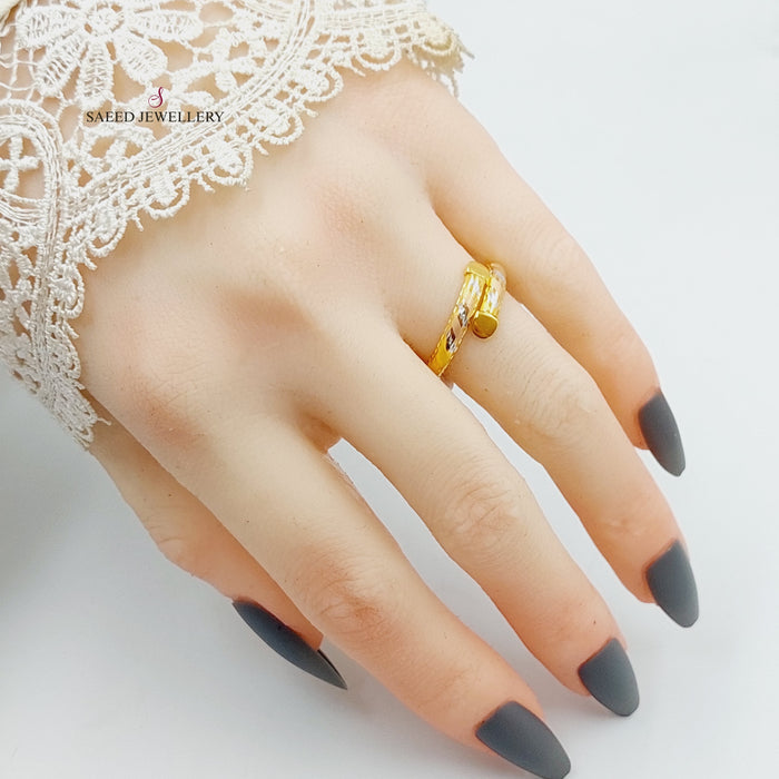 Nail Ring Made Of 21K Colored Gold by Saeed Jewelry-27685