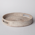 Natural Woven Round Coffee Table Tray